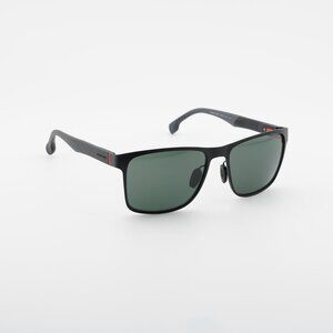 Carrera 8026/S 003/QT Sunglasses Black Square Frame, Green Lenses